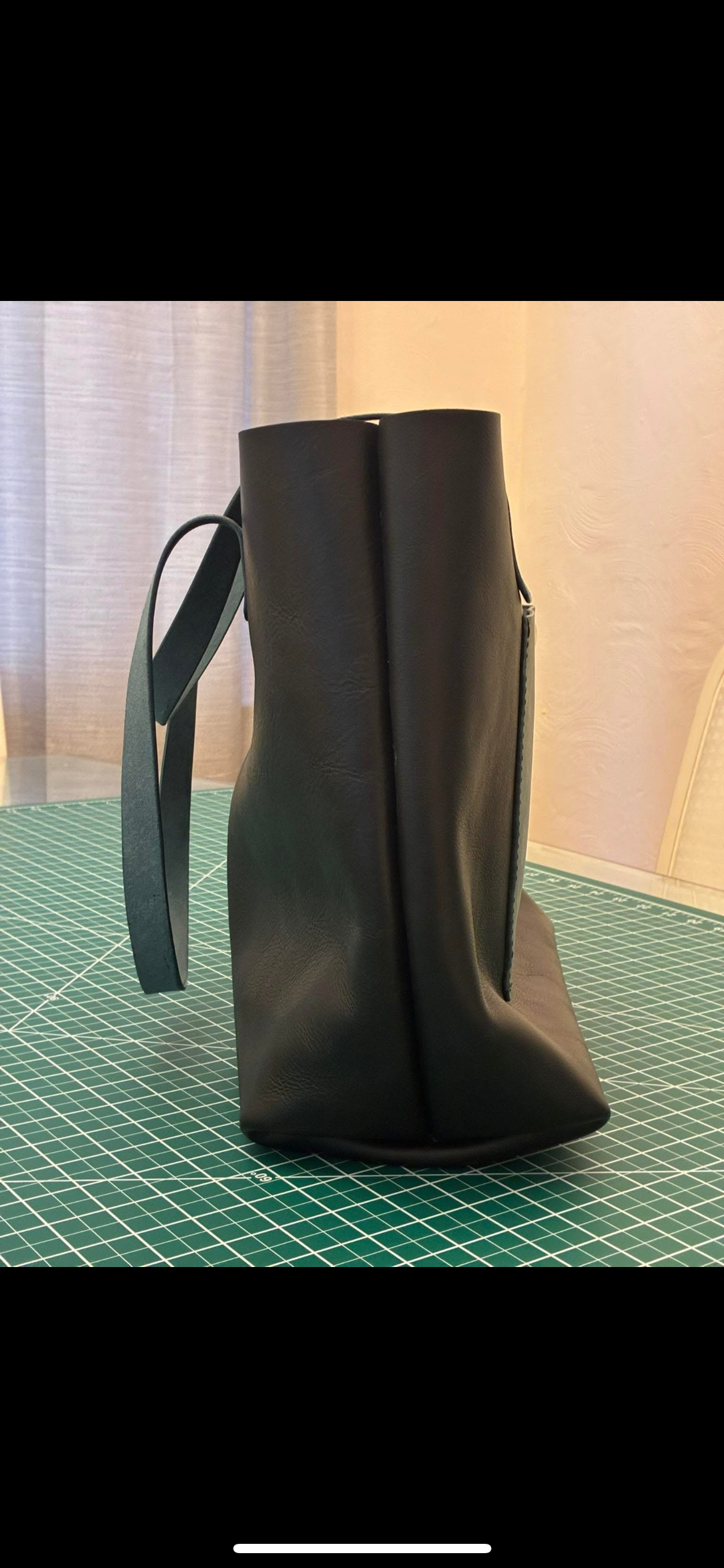 Large handmade leather tote bag