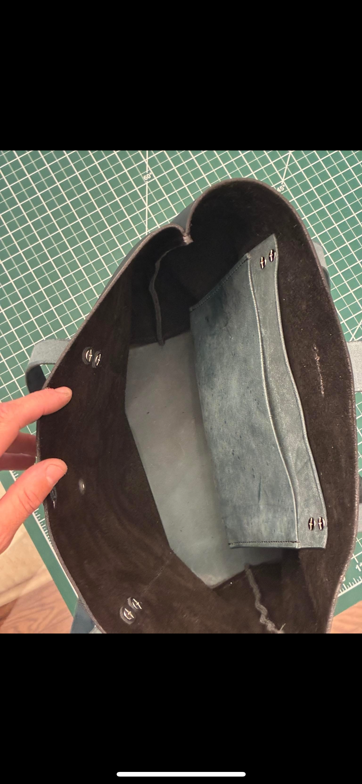 Large handmade leather tote bag