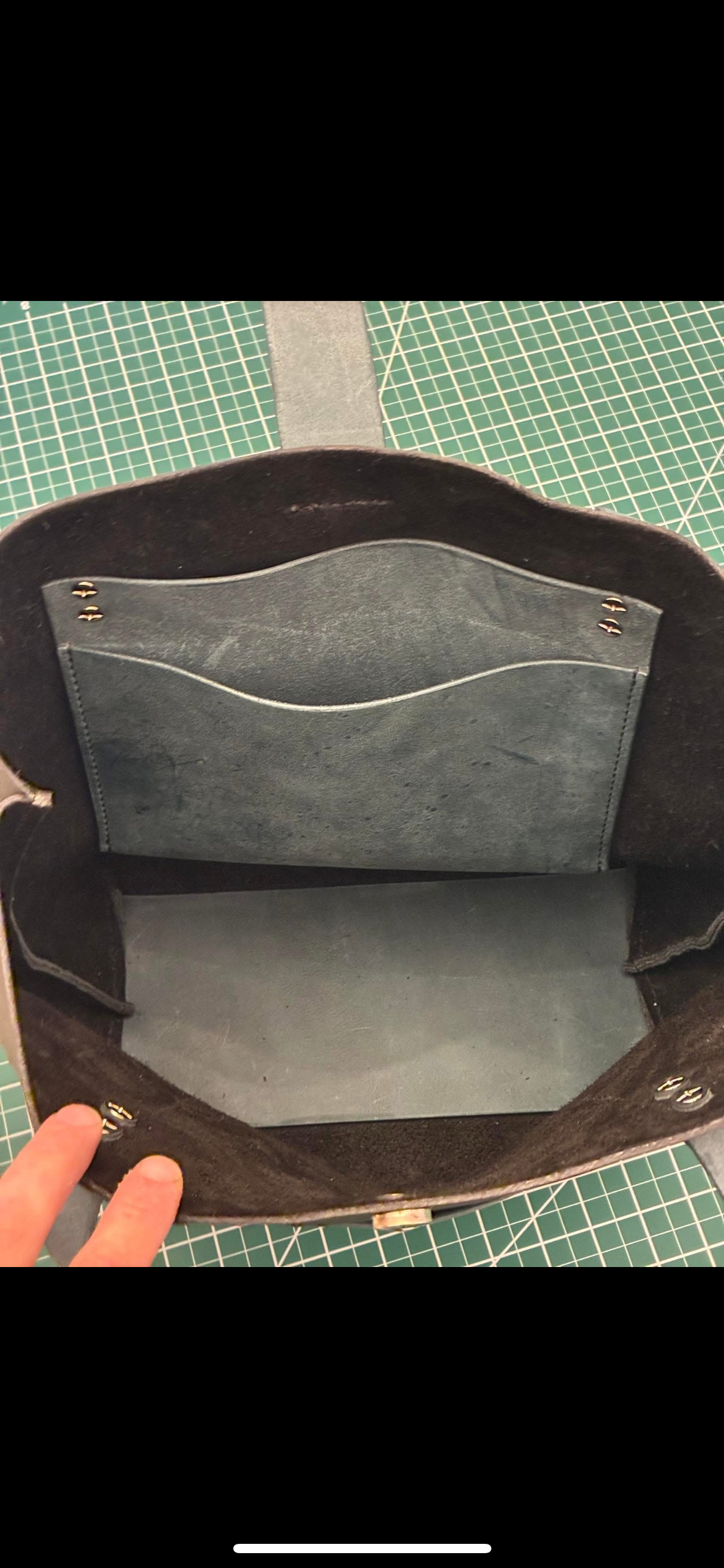 Large handmade leather tote bag