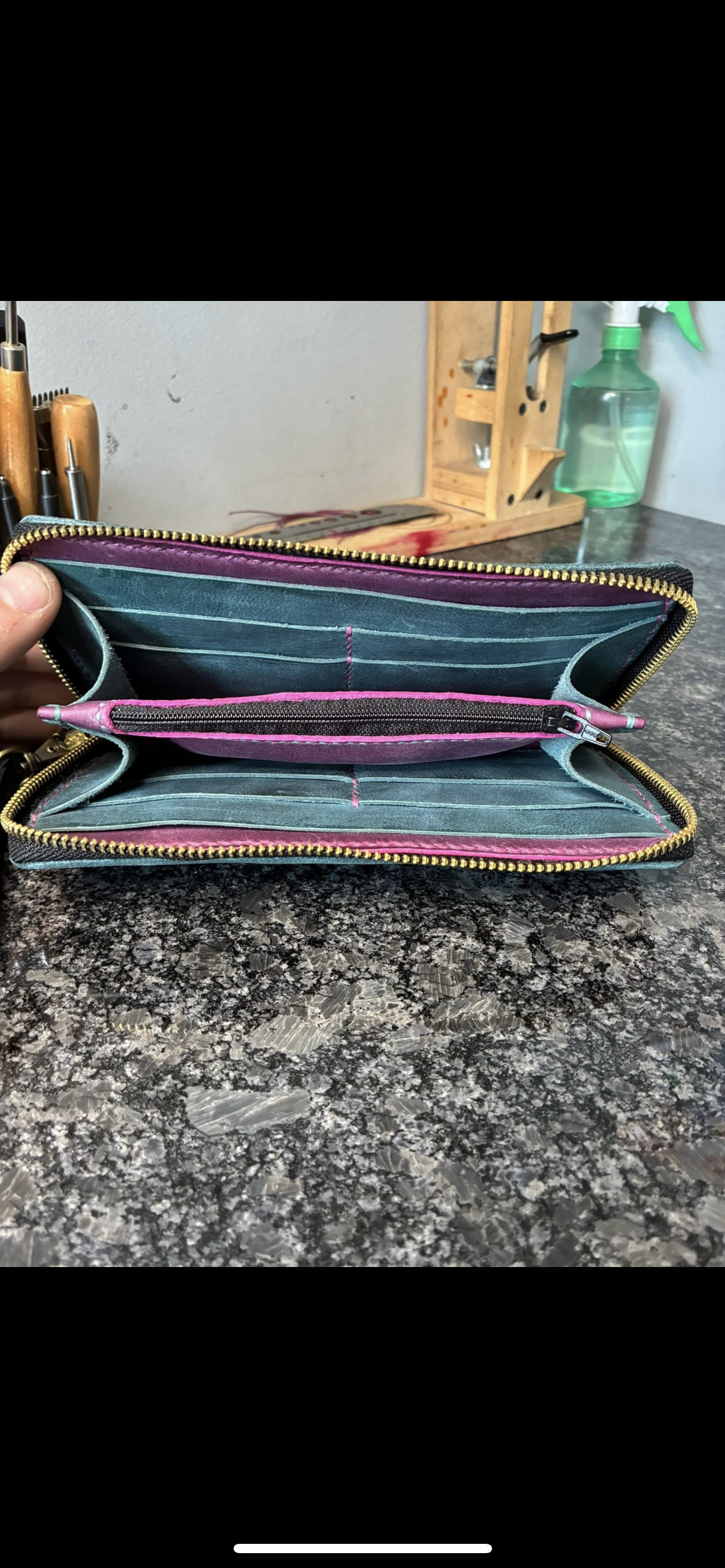 womens zippered clutch wallet with RFID blocker