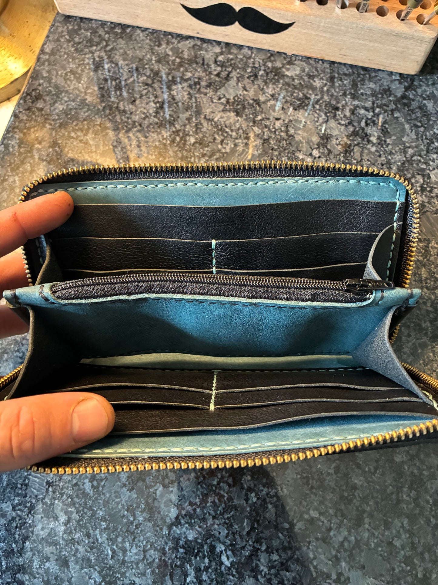 womens zippered clutch wallet with RFID blocker