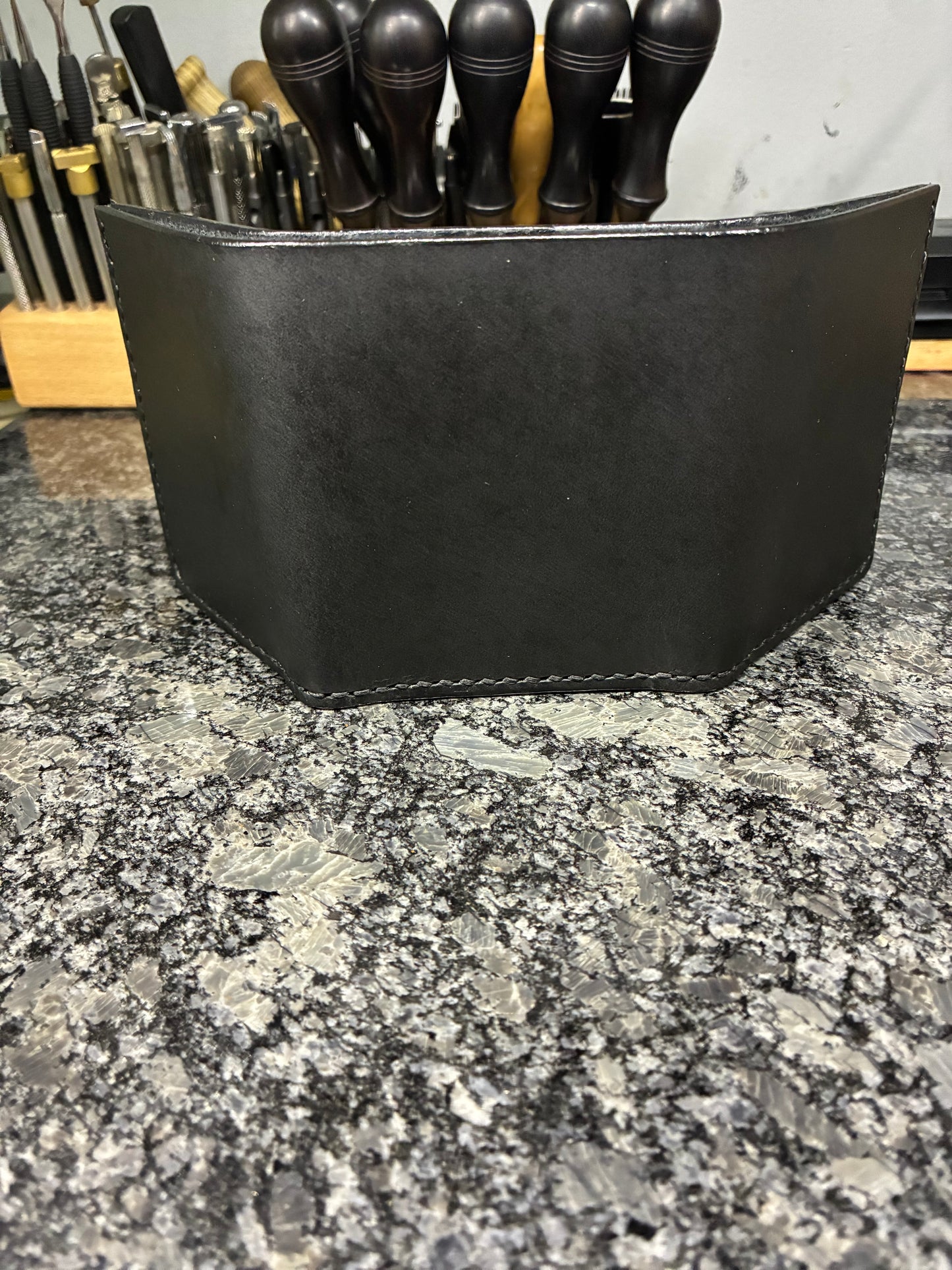 Handmade Crazy Horse water buffalo leather trifold wallet