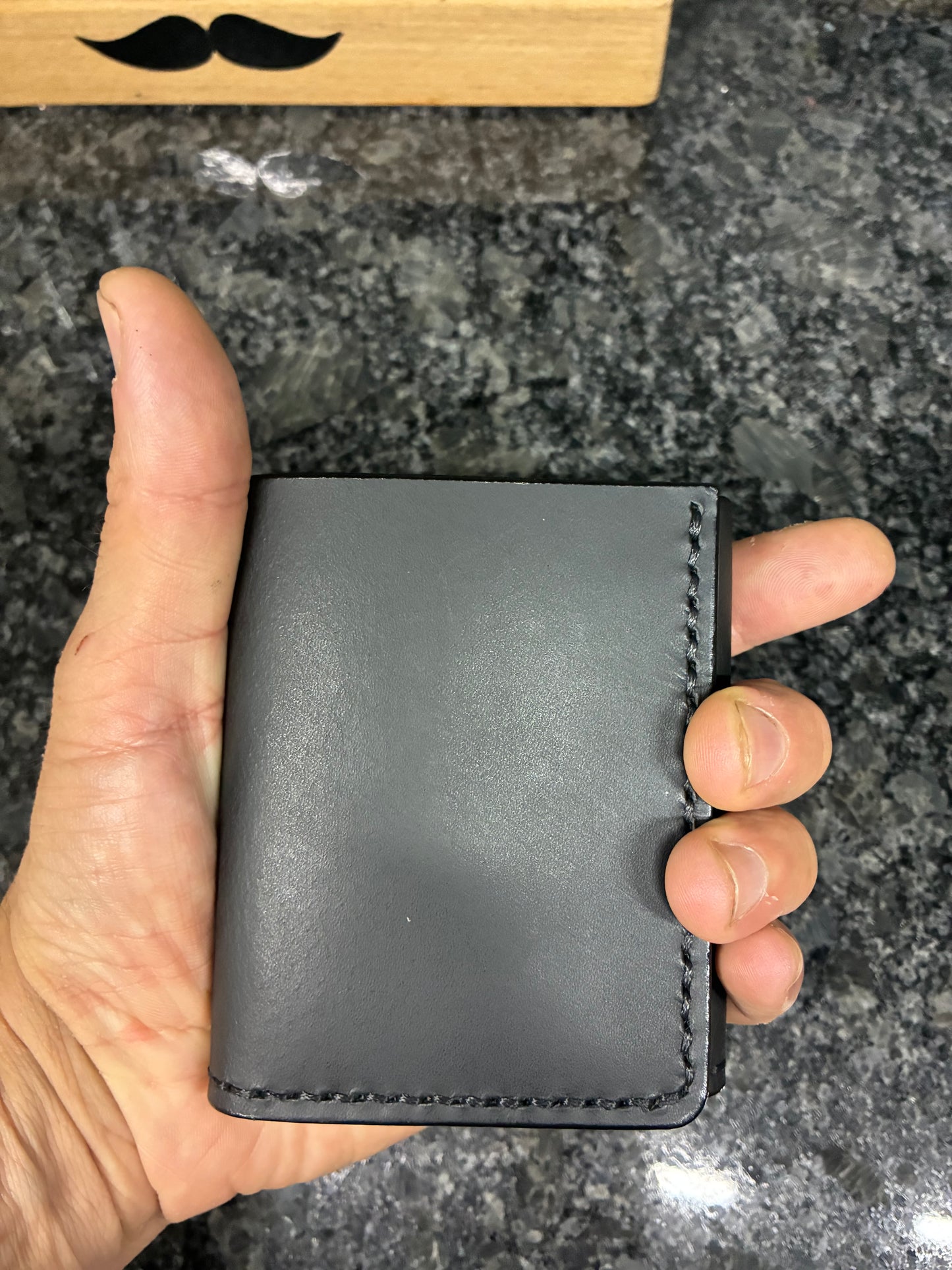 Handmade Crazy Horse water buffalo leather trifold wallet