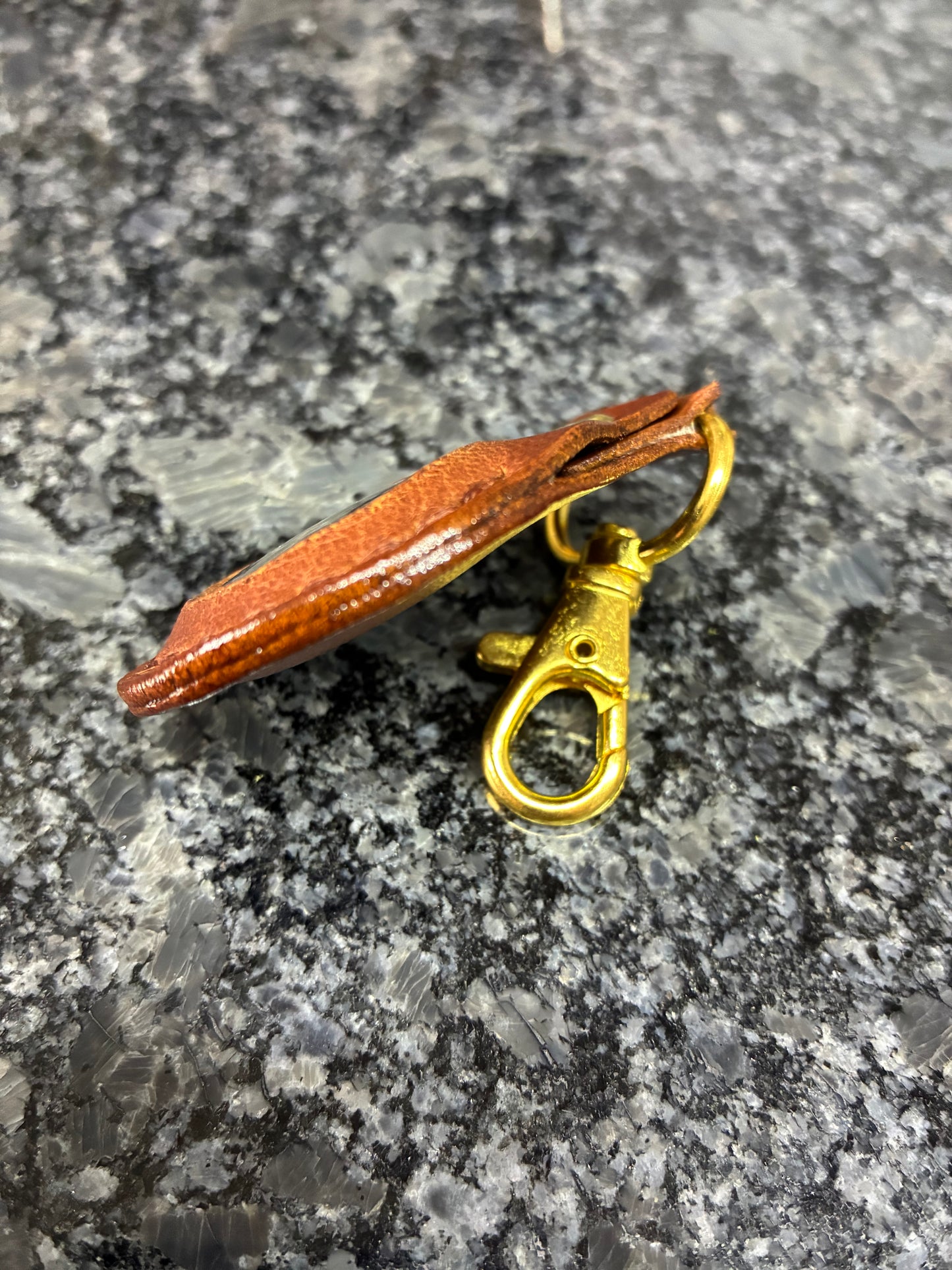 Leather AirTag keychain case