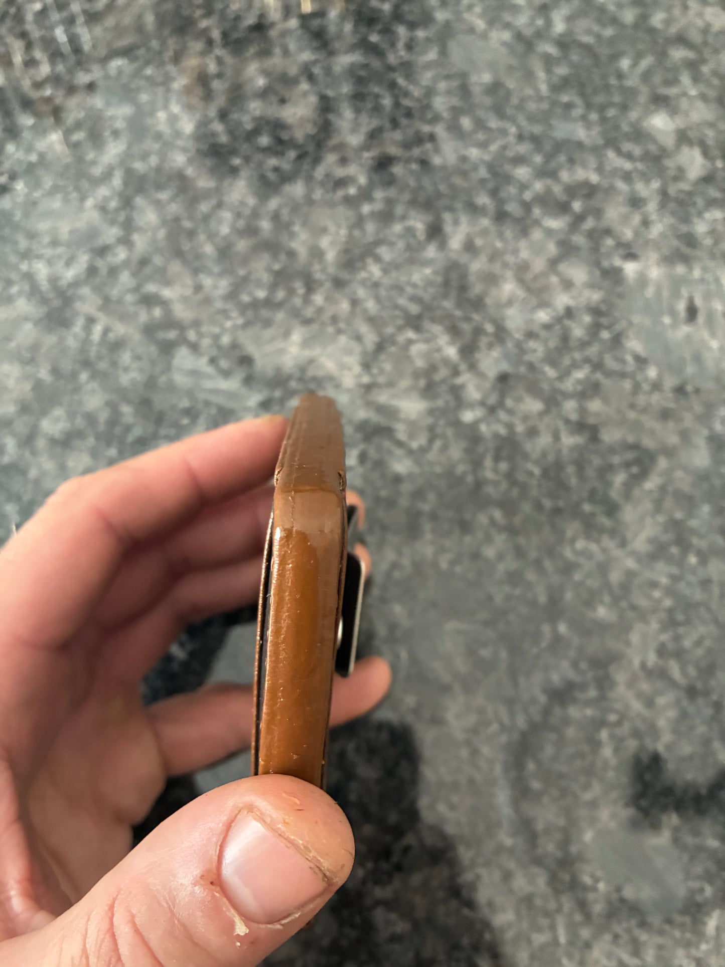 Crazy Horse water buffalo leather minimalist/money clip wallet with RFID blokcer