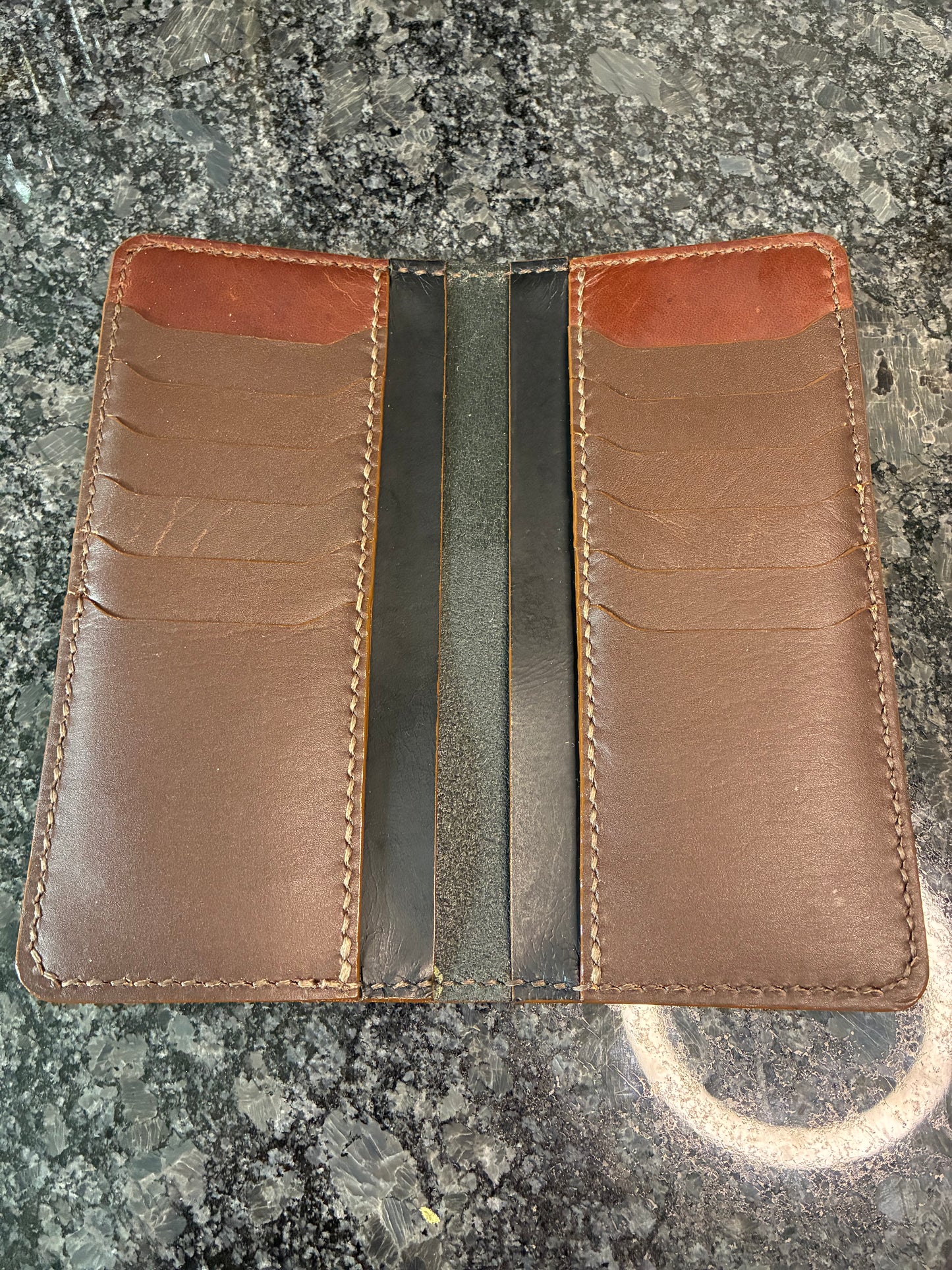 Crazy Horse water buffalo 12 card pocket leather long wallet