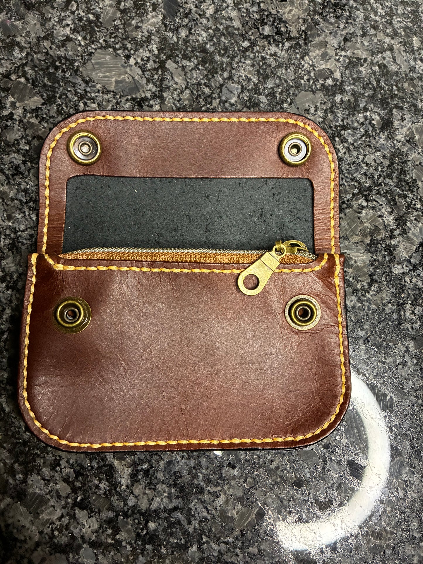 Leather trucker wallet