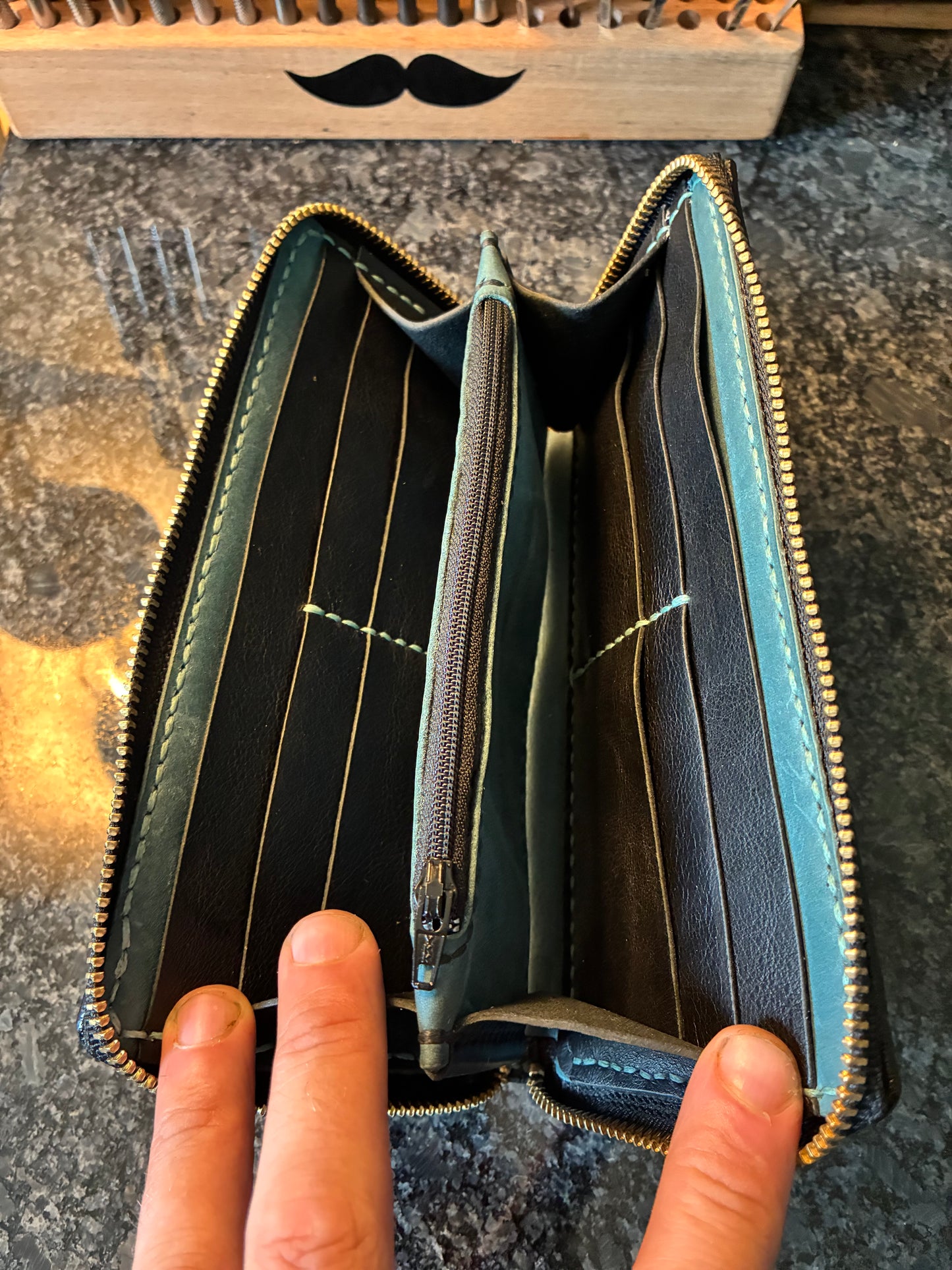 womens zippered clutch wallet with RFID blocker