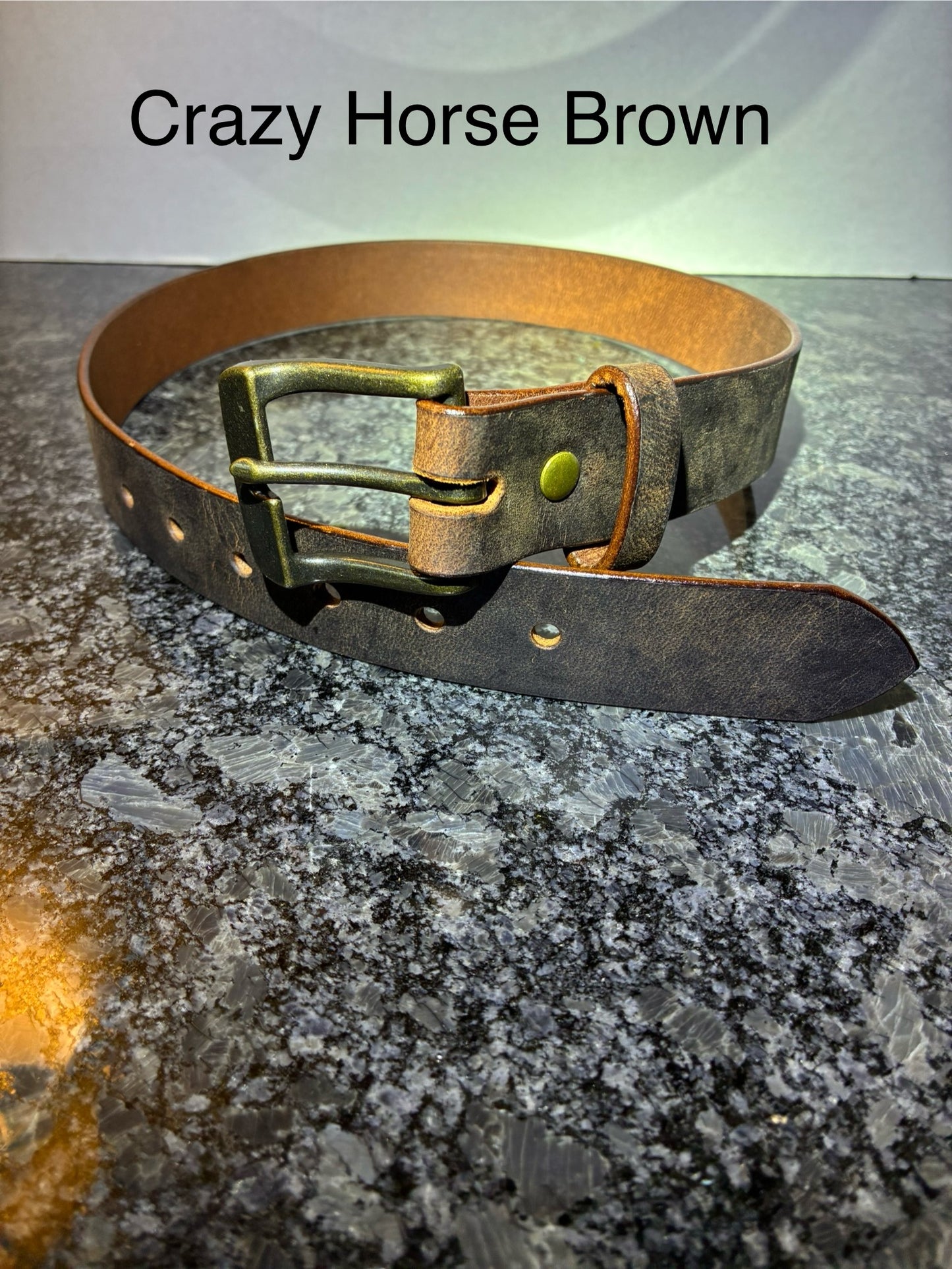 Crazy Horse water buffalo handmade leather belts