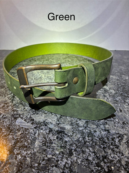 Crazy Horse water buffalo handmade leather belts