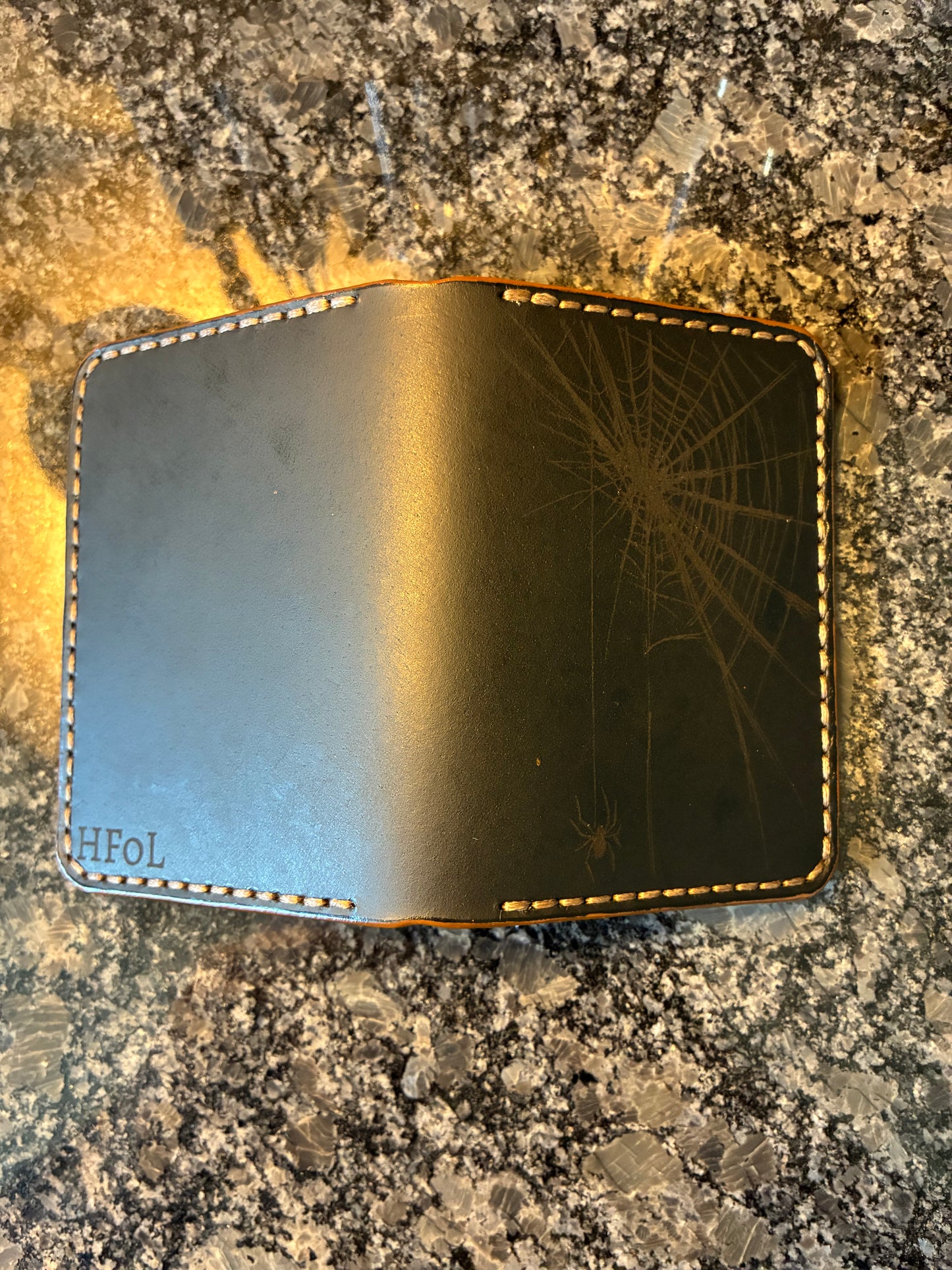 Crazy Horse water buffalo leather slim-fold wallet