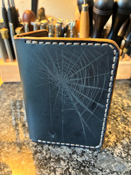 Crazy Horse water buffalo leather slim-fold wallet