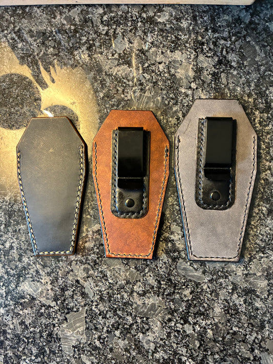 EDC/Slip/fixed coffin cross sheath with belt clip or without read description for needs