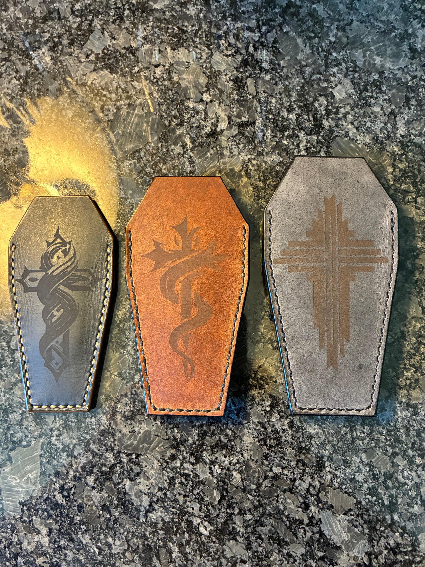EDC/Slip/fixed coffin cross sheath with belt clip or without read description for needs