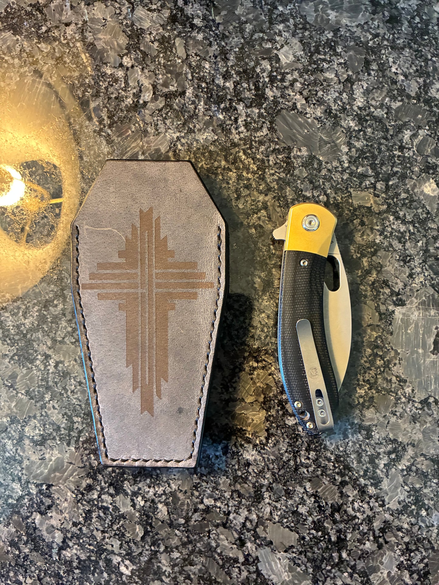EDC/Slip/fixed coffin cross sheath with belt clip or without read description for needs