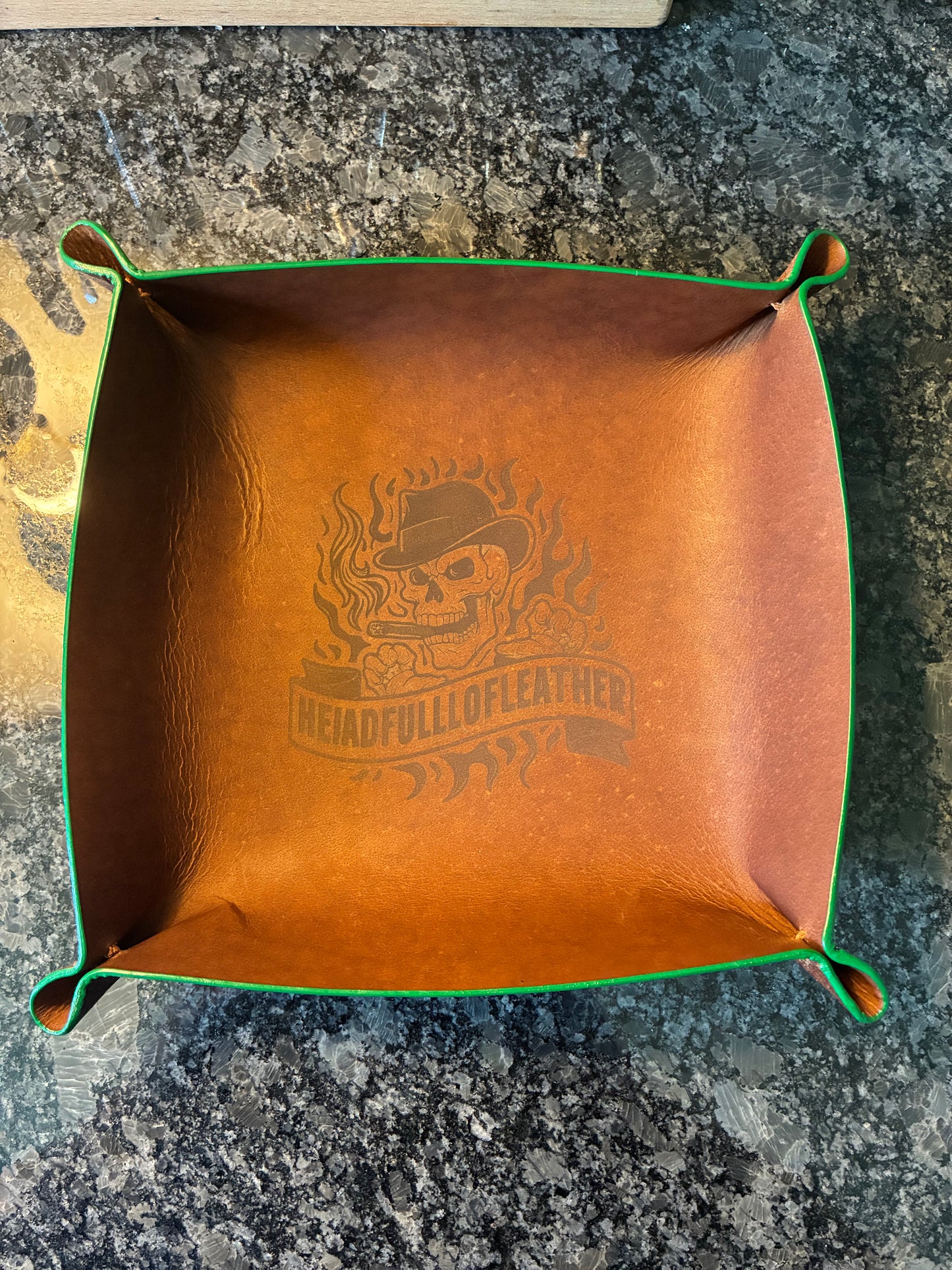 Crazy Horse water buffalo leather valet trays/NO extra charge on engraving
