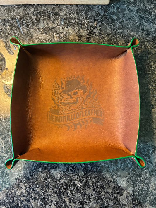 Crazy Horse water buffalo leather valet trays/NO extra charge on engraving