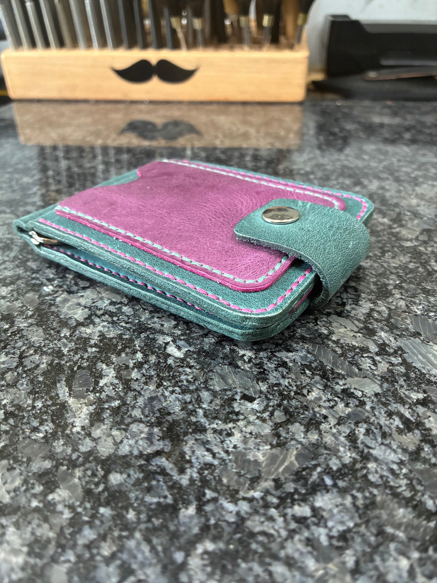Handmade leather bifold wallet/money clip