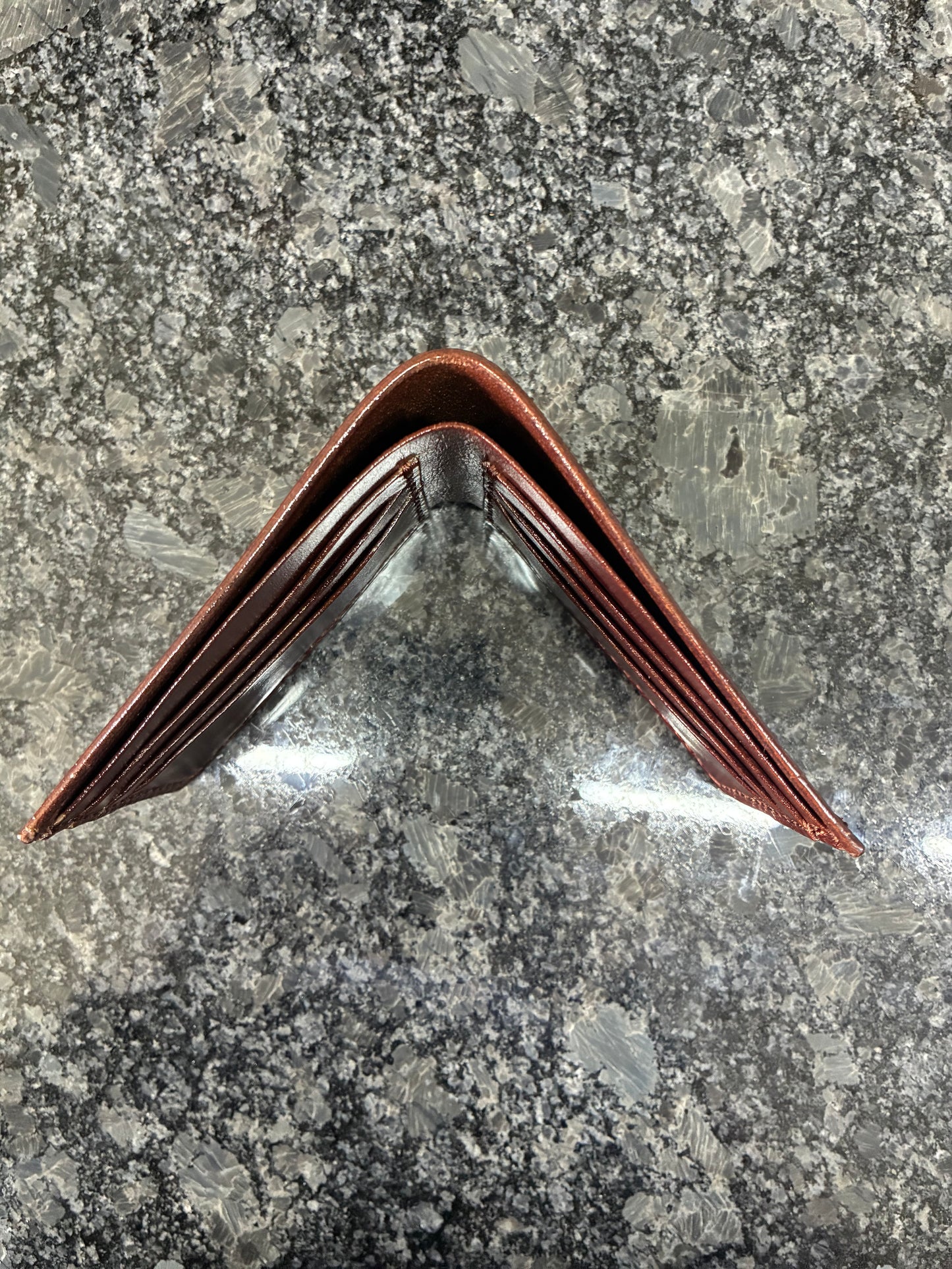 Handmade Crazy Horse water buffalo leather bifold wallet