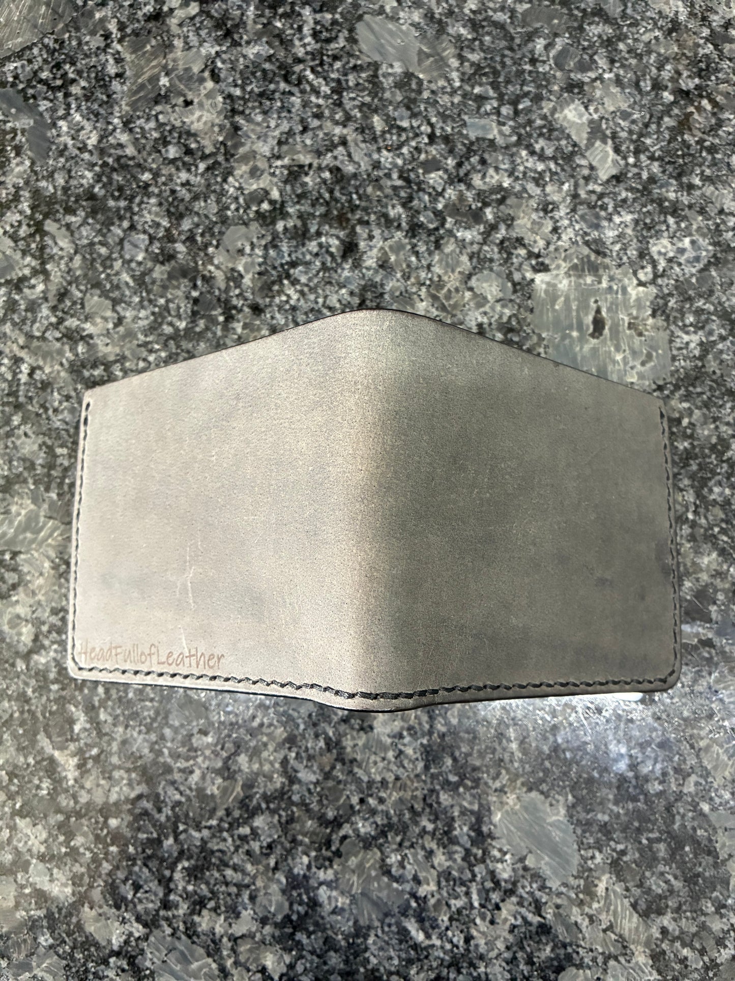 Handmade Crazy Horse water buffalo leather bifold wallet
