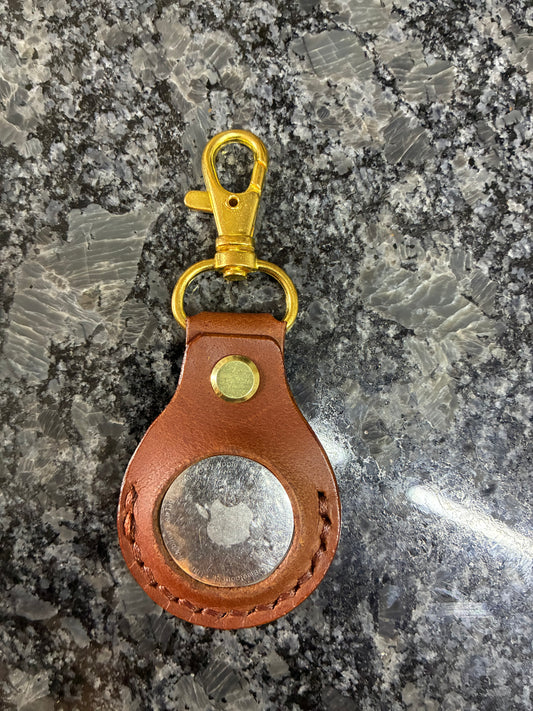 Leather AirTag keychain case