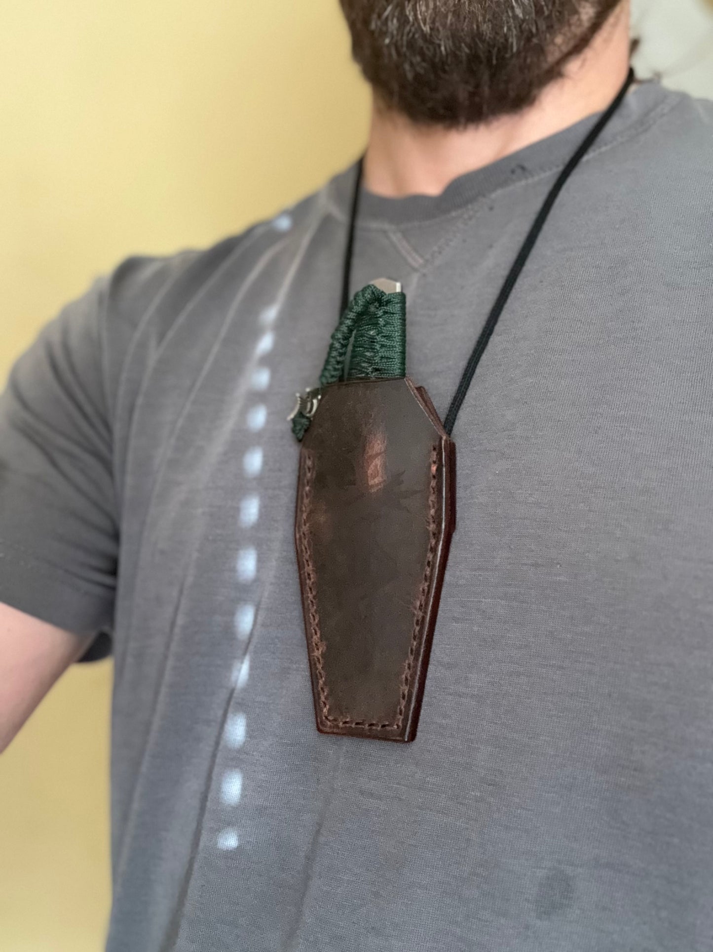 Leather neck/belt sheath